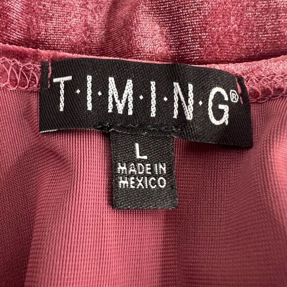 Timing Velvet Crop Top Juniors Large Pink Short Sleeve Boho Festival Party - Picture 4 of 5